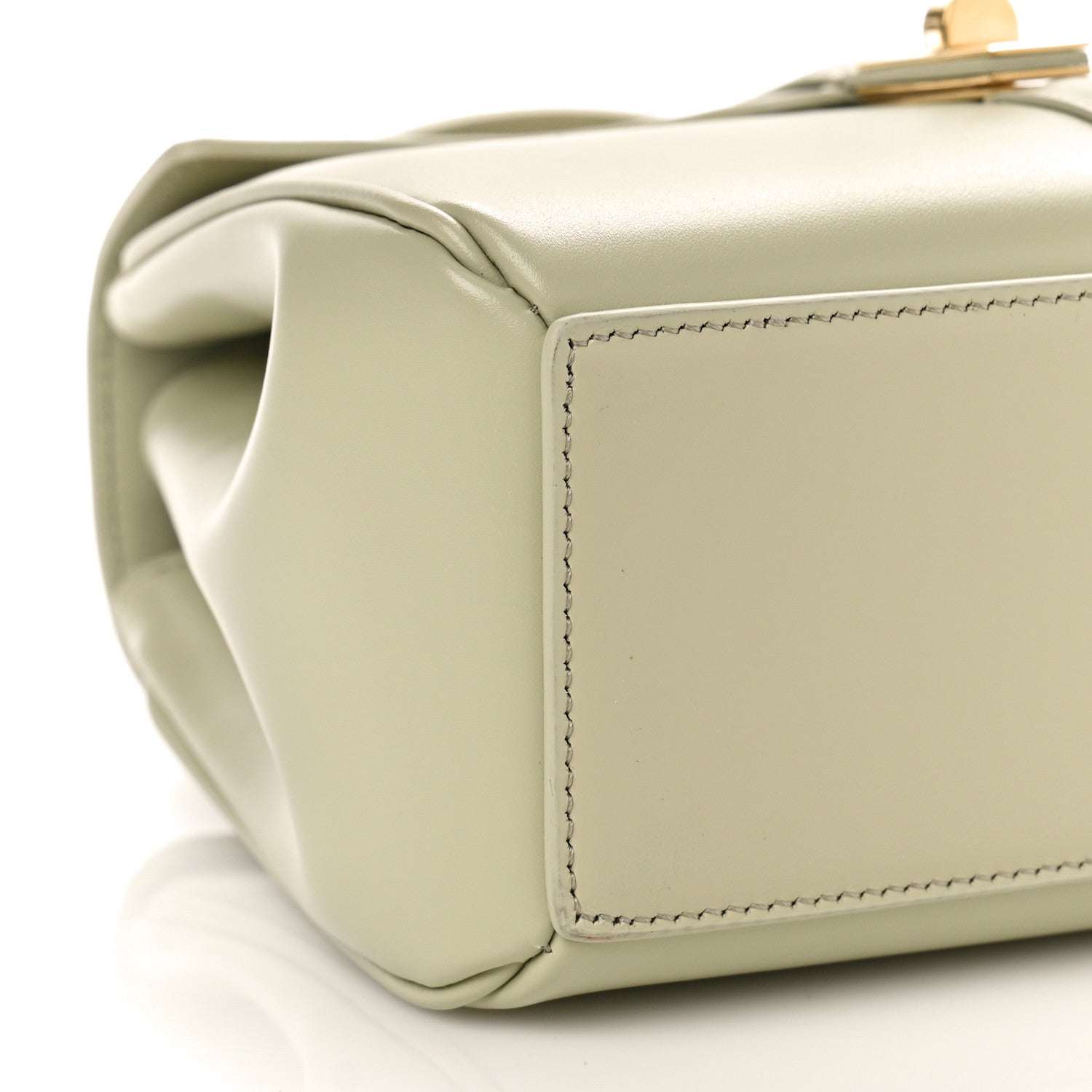 Celine Satinated Calfskin Mini 16 Top Handle Bag Almond Green 7 of 8