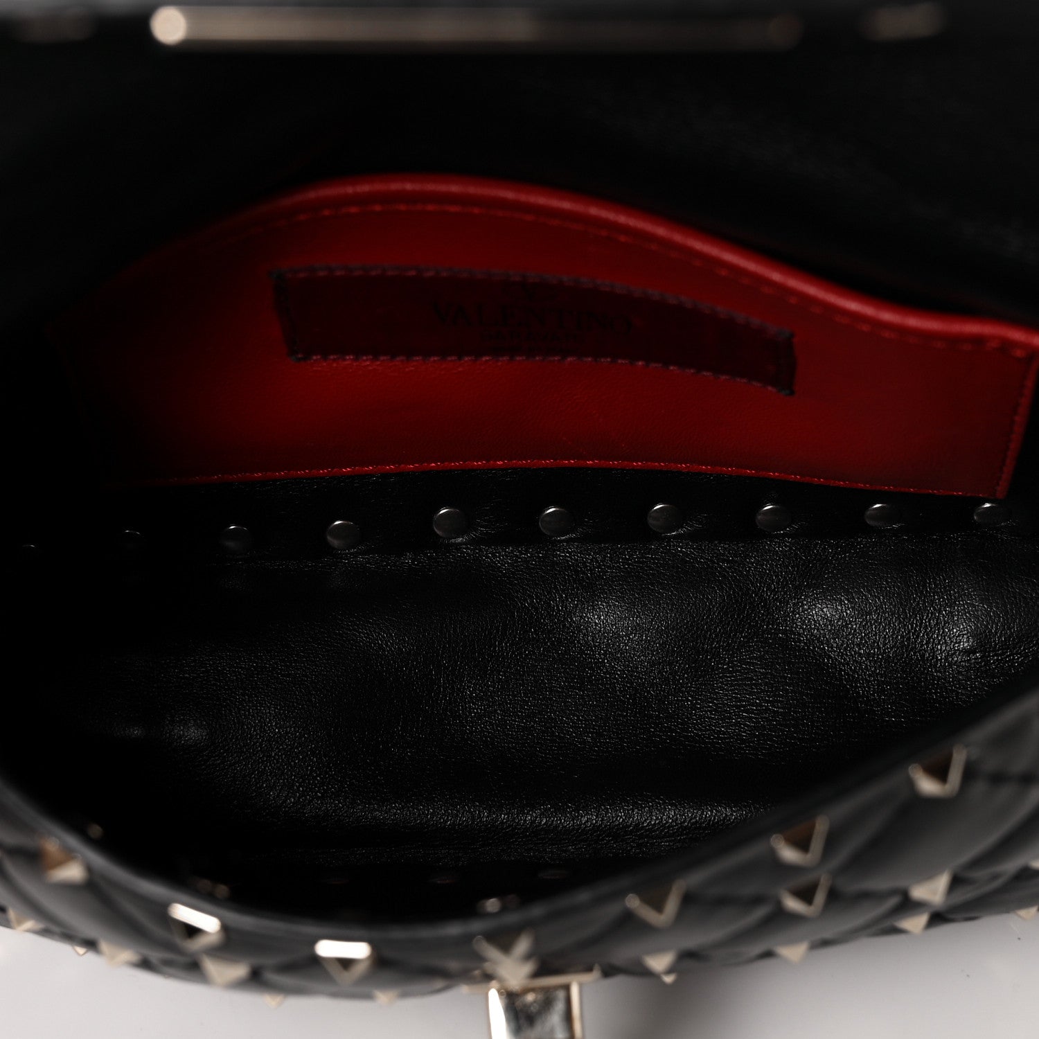 Valentino Garavani Lambskin Small Rockstud Spike Shoulder Bag Black 5 of 9