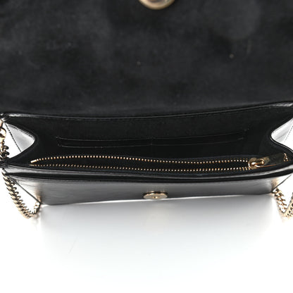 Christian Dior Crinkled Calfskin Diorama Wallet on Chain Pouch Black 4 of 4