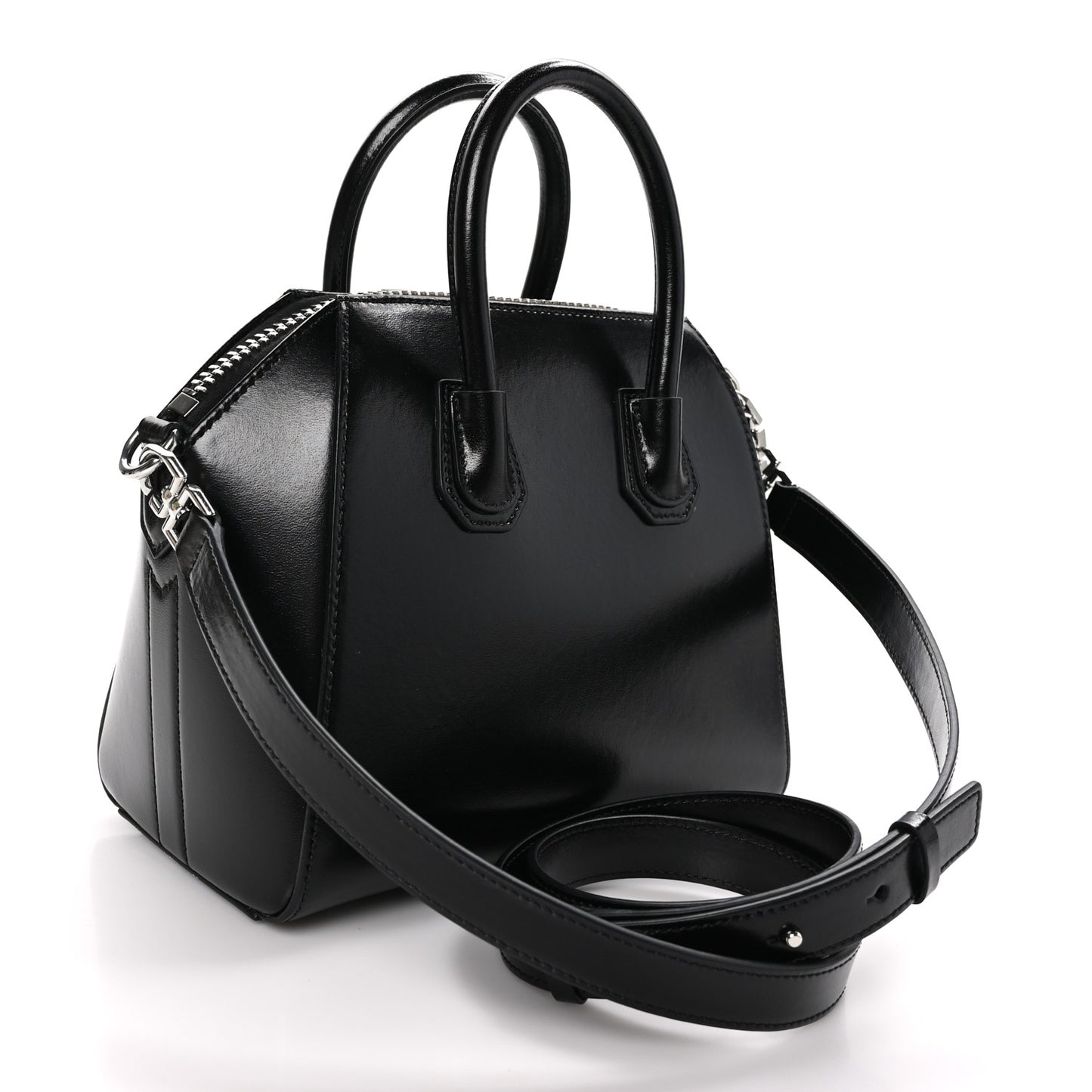 Shiny Lord Calfskin Mini Antigona Black