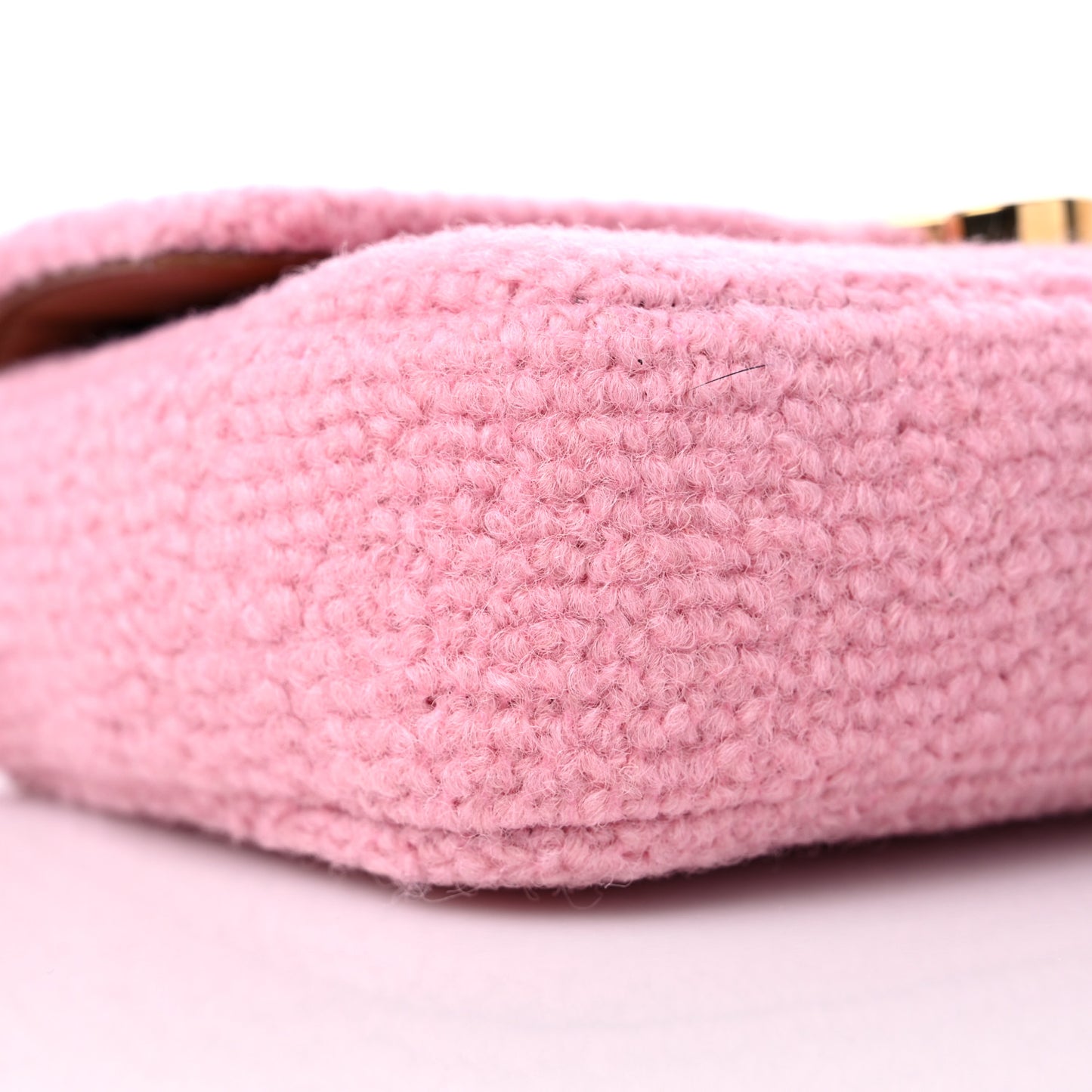 Tweed Triomphe Chain Shoulder Bag Pink