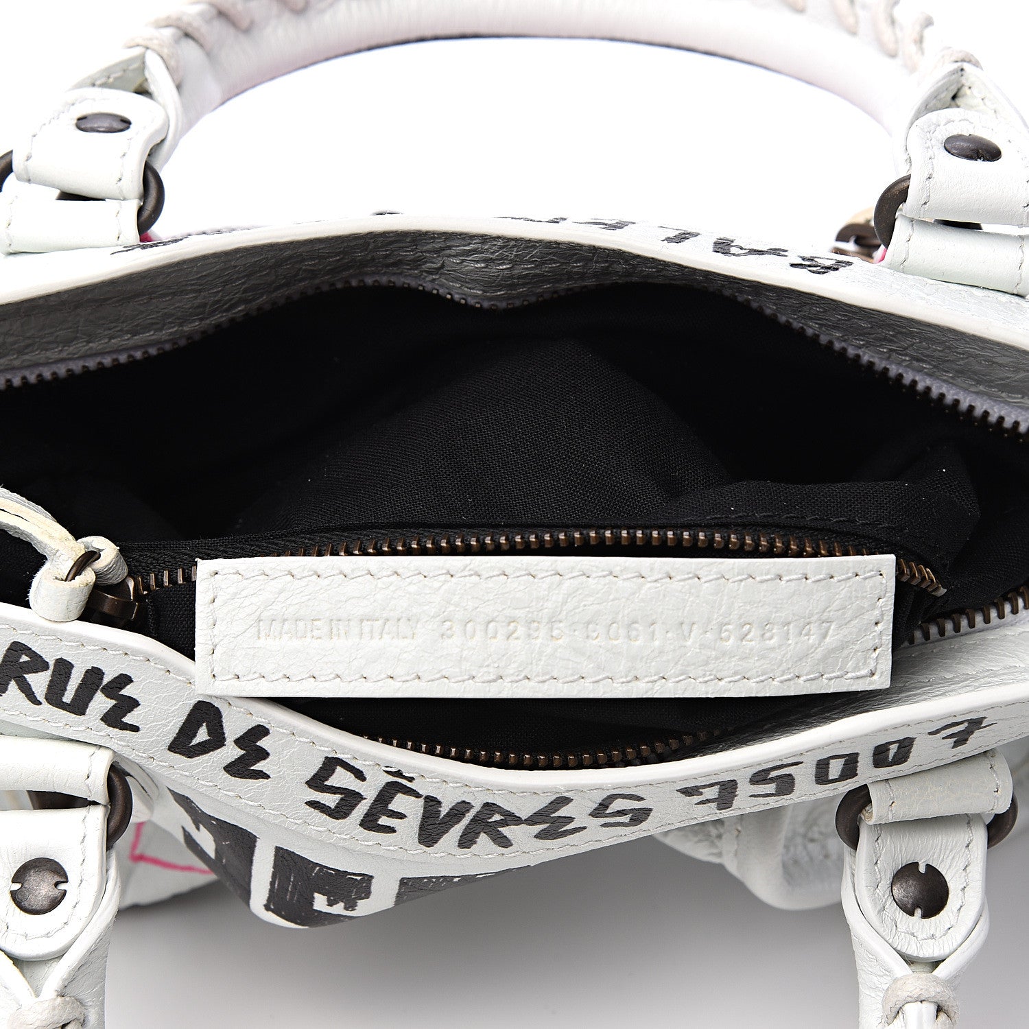 Balenciaga Agneau Graffiti All Over Classic Hardware Mini City White Multicolor 7 of 10