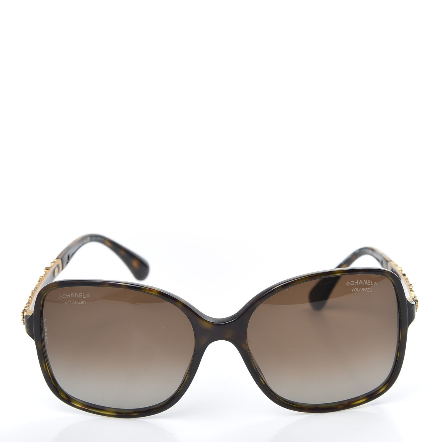 Chanel Acetate Polarized Bijou Square Sunglasses 5355 Tortoise 2 of 8