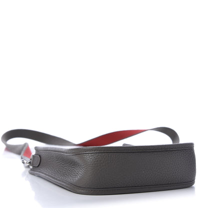 Hermes Taurillon Clemence Amazone Evelyne TPM Etain Rouge Casaque 4 of 12