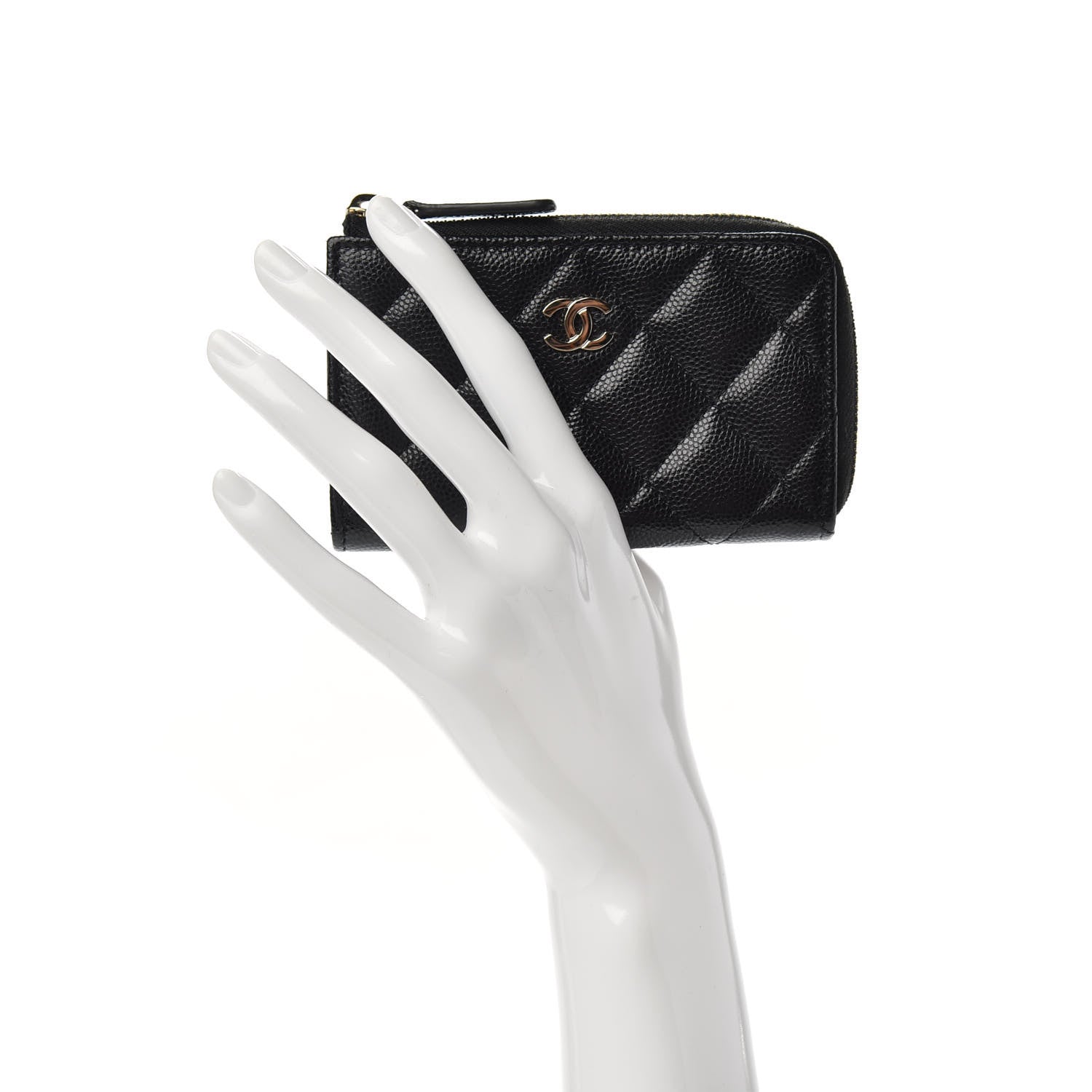 Chanel Caviar Quilted Zipped Key Holder Case Black 2 of 7