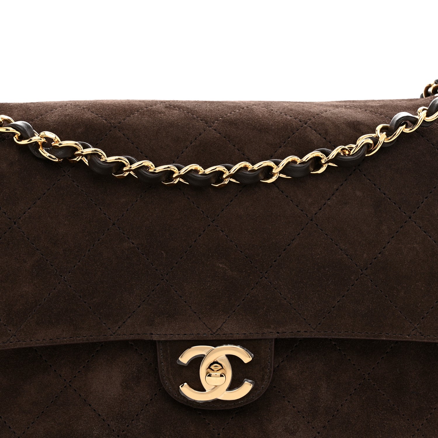 Chanel Suede Calfskin Small Souplissimo Maxi Flap Dark Brown 8 of 11