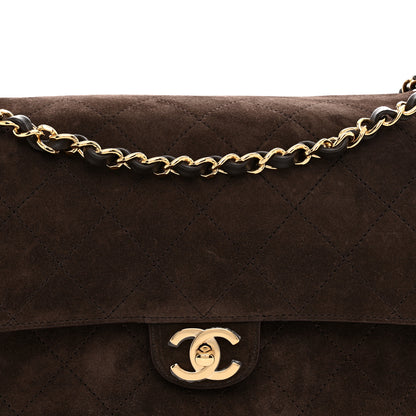 Chanel Suede Calfskin Small Souplissimo Maxi Flap Dark Brown 8 of 11
