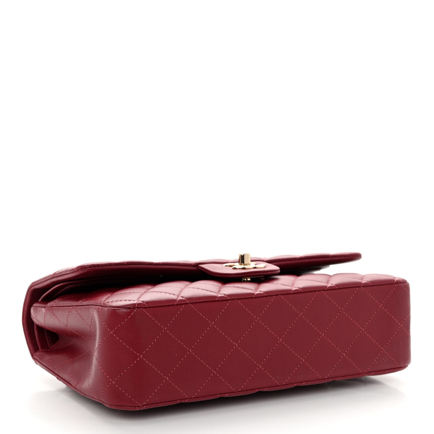 Chanel Lambskin Quilted Medium Double Flap Burgundy 4 of 10