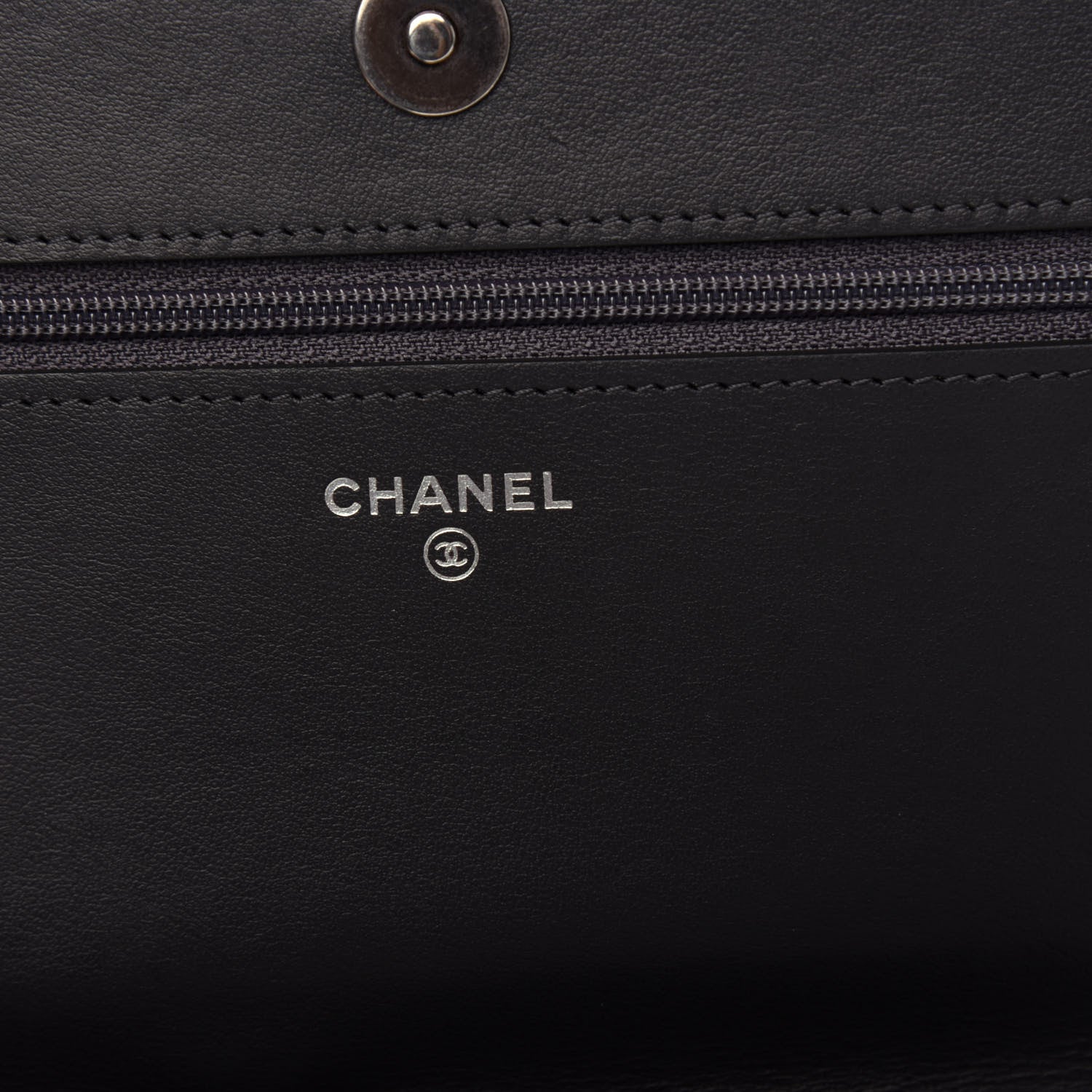 Chanel Caviar Quilted Boy Wallet On Chain WOC Charcoal 6 of 11