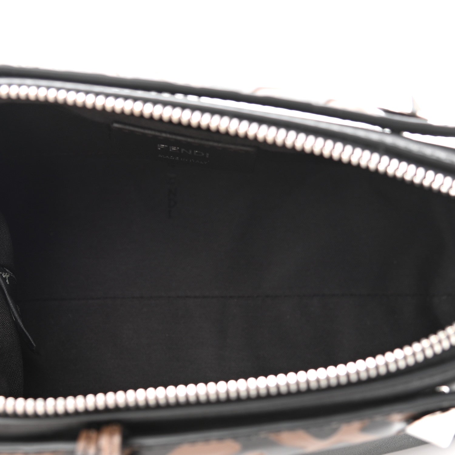 Fendi Vitello Dolce Bi-Color FF 1974 Embossed Mini By The Way Boston Bag Black Maya 6 of 12