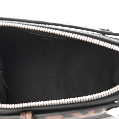 Fendi Vitello Dolce Bi-Color FF 1974 Embossed Mini By The Way Boston Bag Black Maya 6 of 12