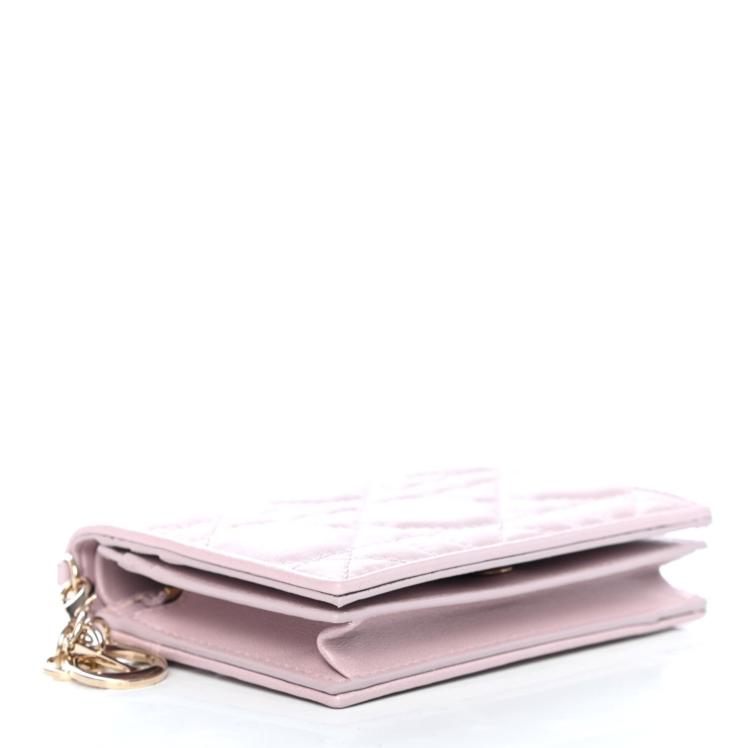 Christian Dior Metallic Lambskin Cannage Mini Lady Dior Wallet Lotus 3 of 3