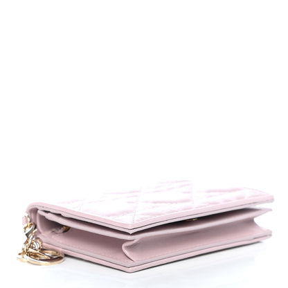 Christian Dior Metallic Lambskin Cannage Mini Lady Dior Wallet Lotus 3 of 3