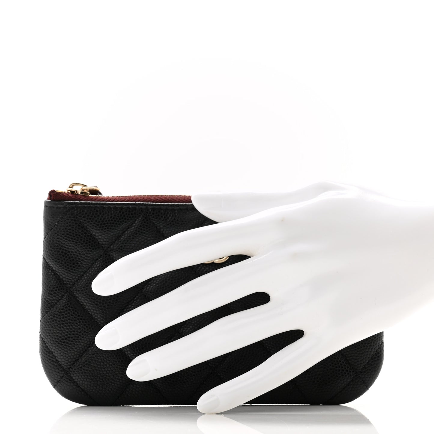 Caviar Quilted Small Cosmetic Case Black
