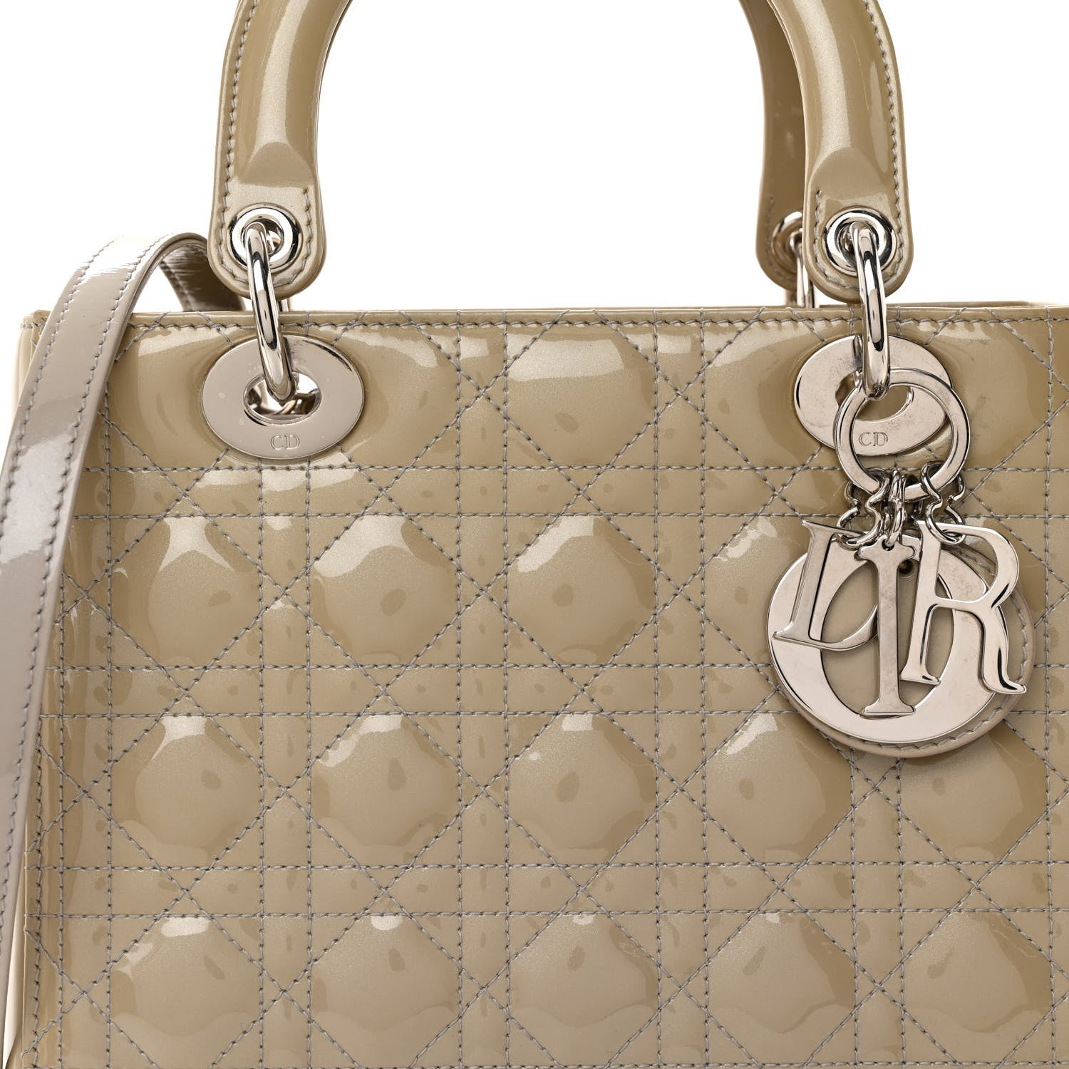Christian Dior Patent Cannage Medium Lady Dior Grey 7 of 9