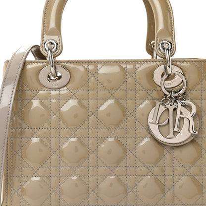 Christian Dior Patent Cannage Medium Lady Dior Grey 7 of 9