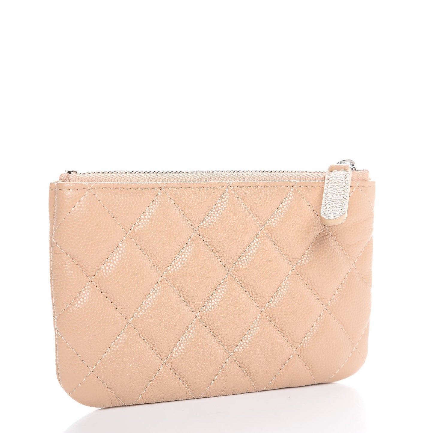 Caviar Quilted Small Pouch Beige