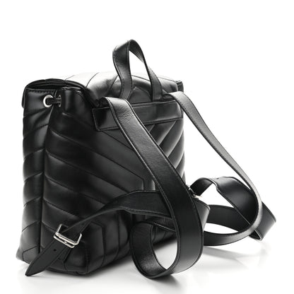 Saint Laurent Calfskin Y Quilted Monogram Small Loulou Backpack Black 3 of 9