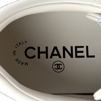 Chanel Calfskin CC Womens Sneakers 40 White Black 7 of 10