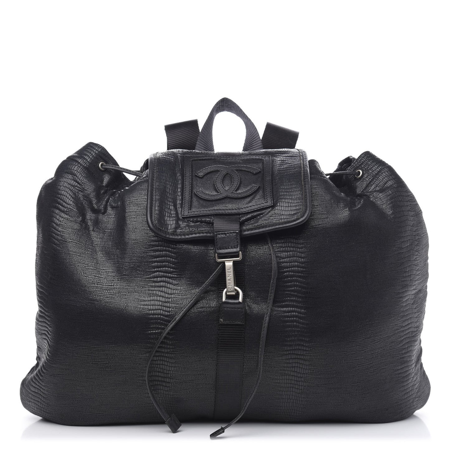 Lizard Printed Jersey Backpack Black