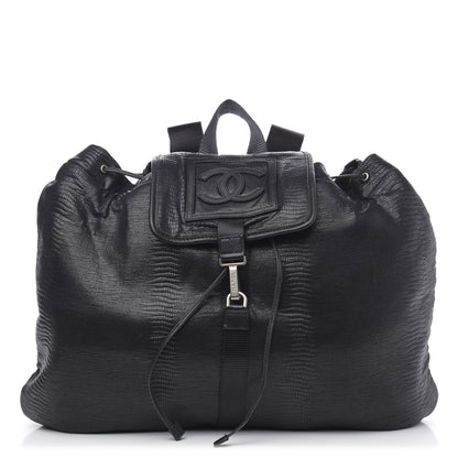 Chanel Lizard Printed Jersey Backpack Black 1 of 9