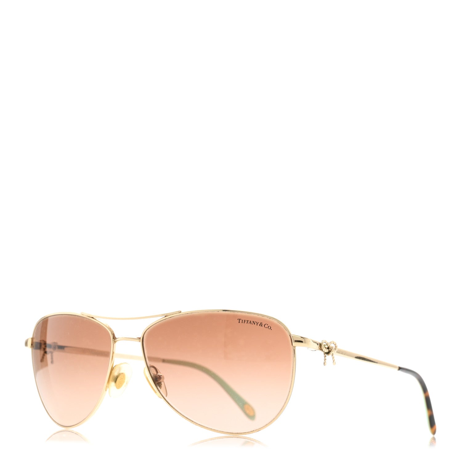 Tiffany Aviator Twist Bow Sunglasses TF 3044 Gold 1 of 8