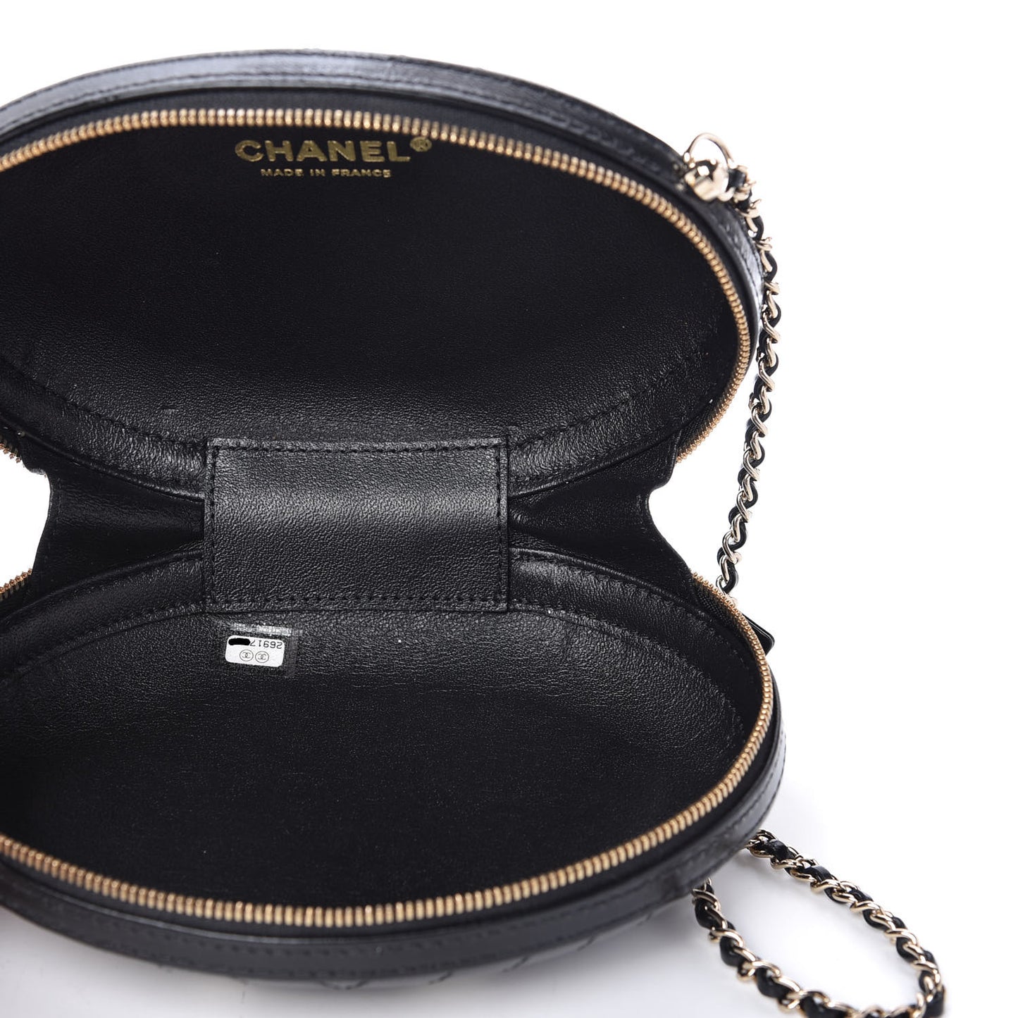Lambskin Embroidered Chevron Quilted La Pausa Tassel Clutch Black