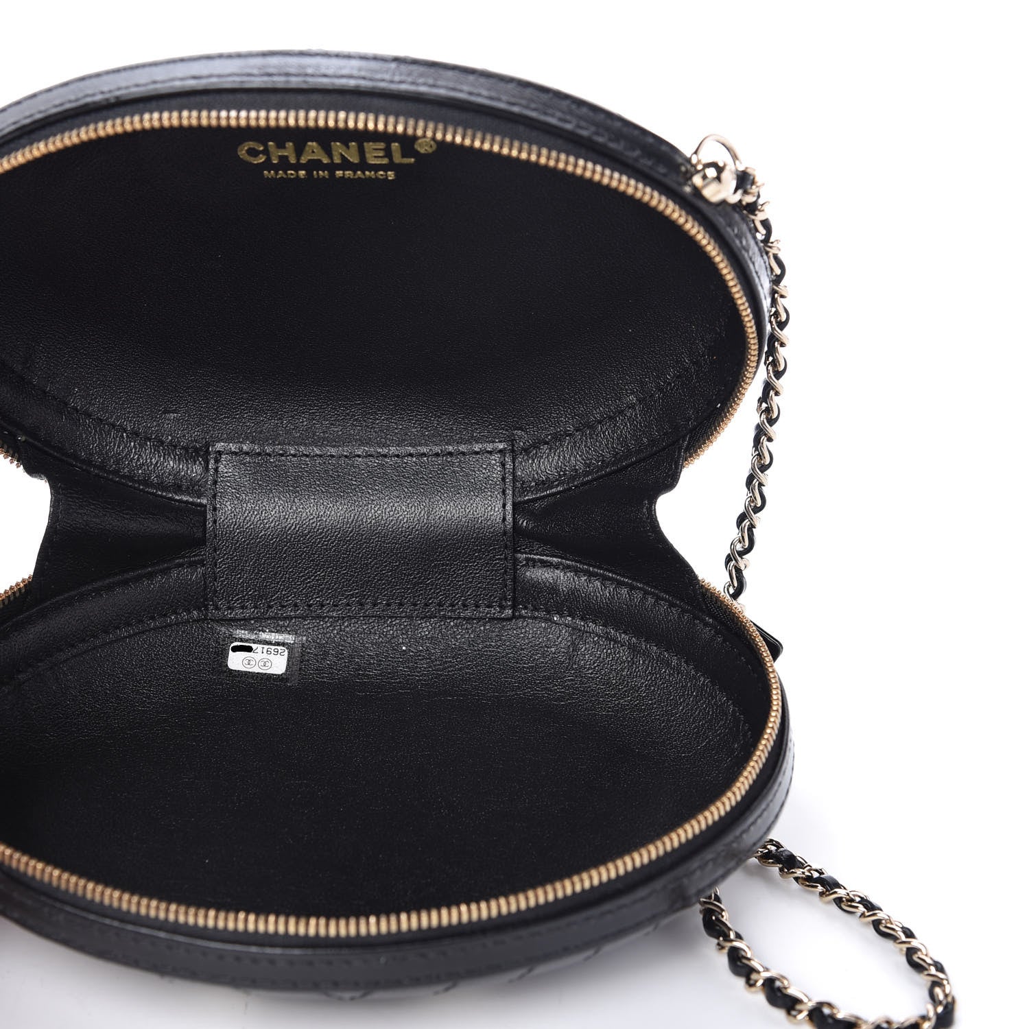 Chanel Lambskin Embroidered Chevron Quilted La Pausa Tassel Clutch Black 5 of 11