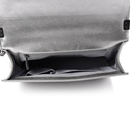 Chanel Metallic Calfskin Quilted Large Boy Flap Silver 6 of 14