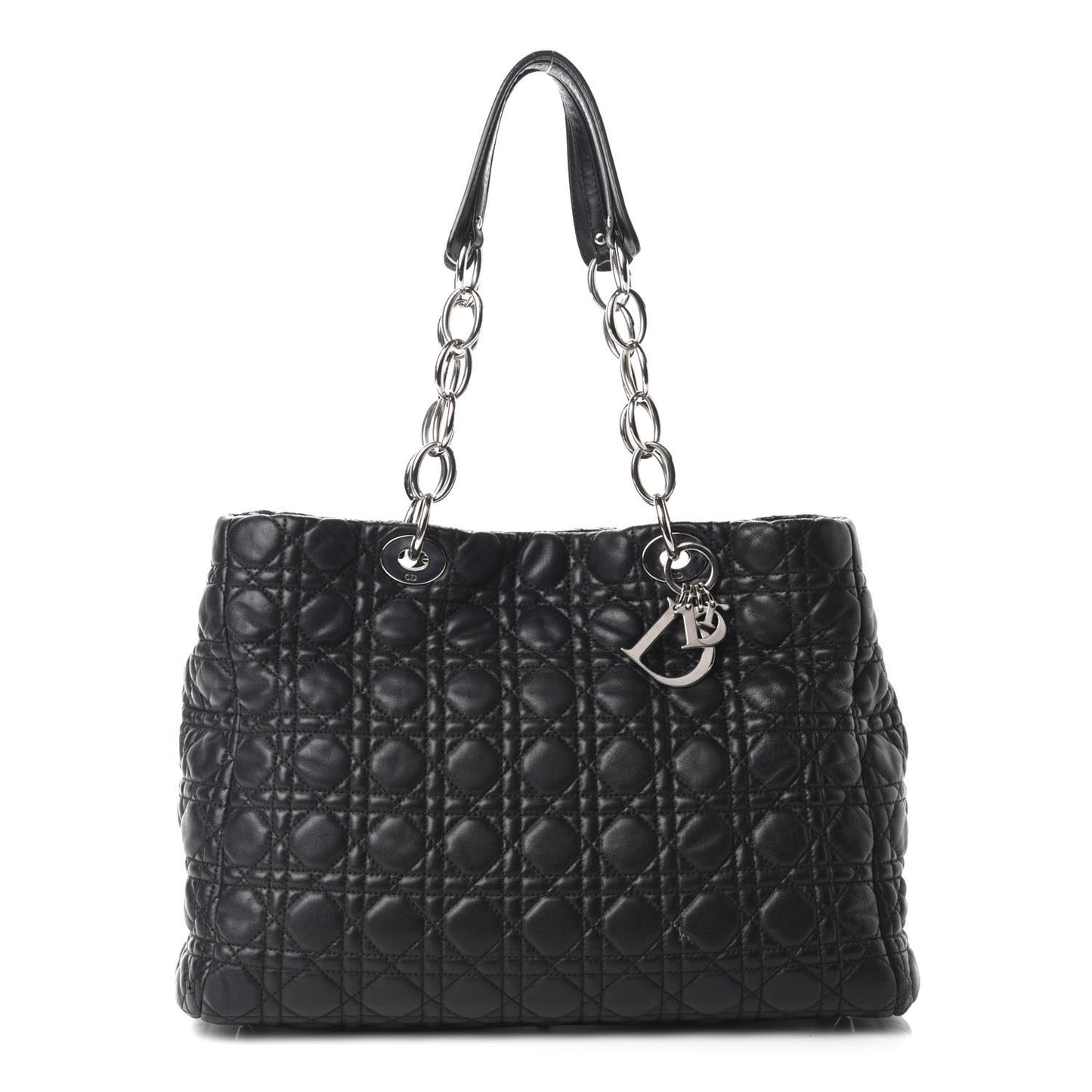 Lambskin Cannage Large Dior Soft Shopping Tote Black