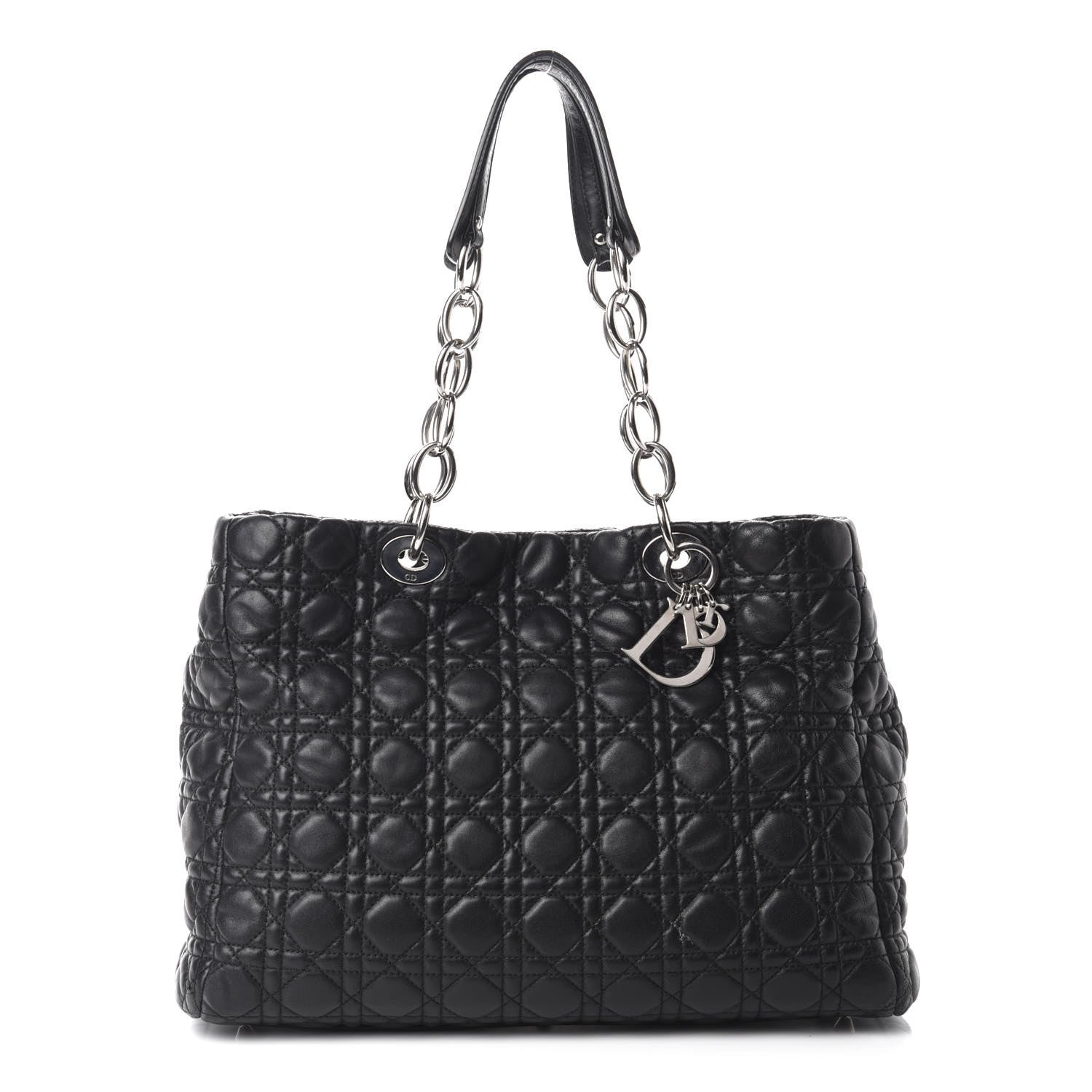 Christian Dior Lambskin Cannage Large Dior Soft Shopping Tote Black 1 of 11