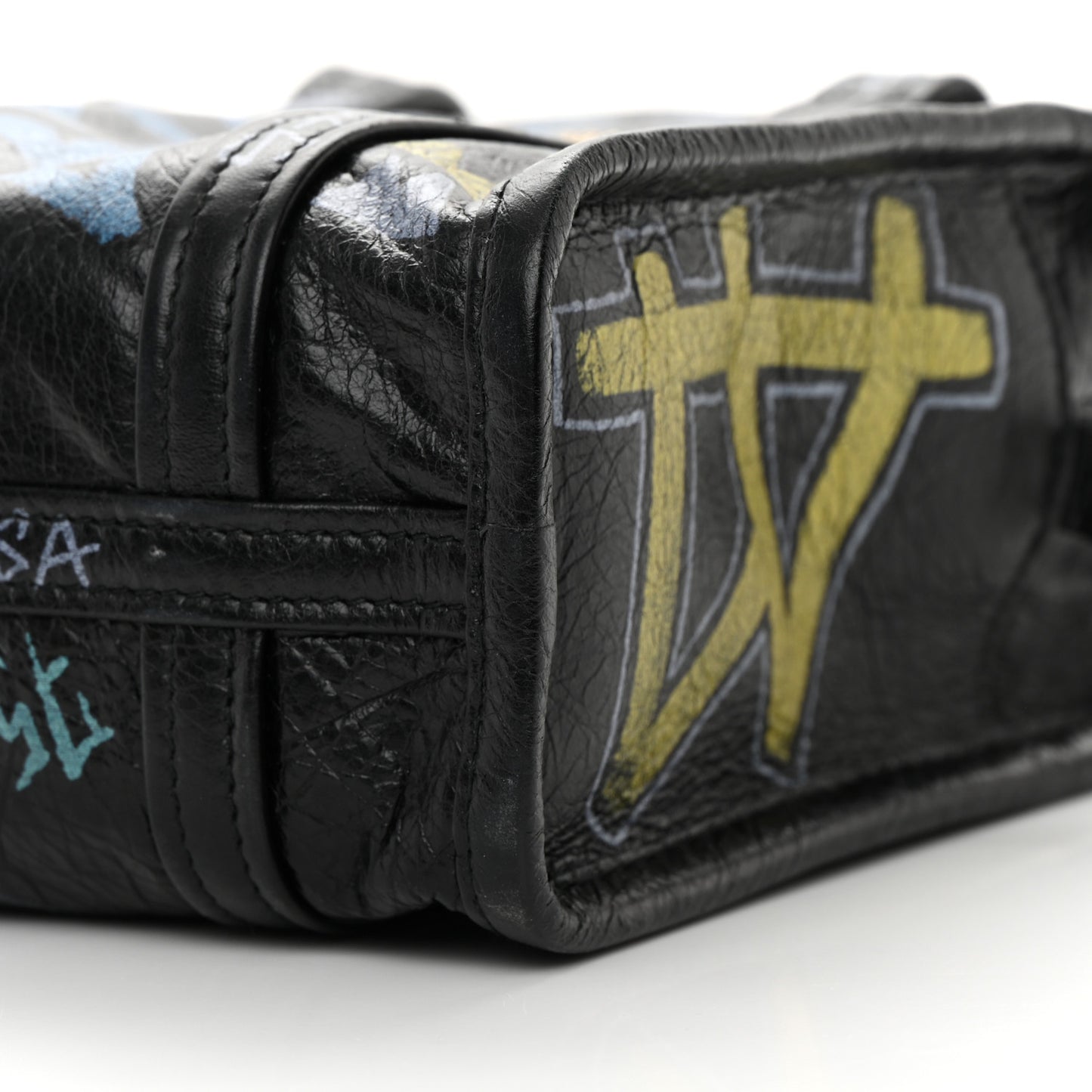 Agneau Arena Graffiti All Over XXS Bazar Shopper Tote Black Multicolor