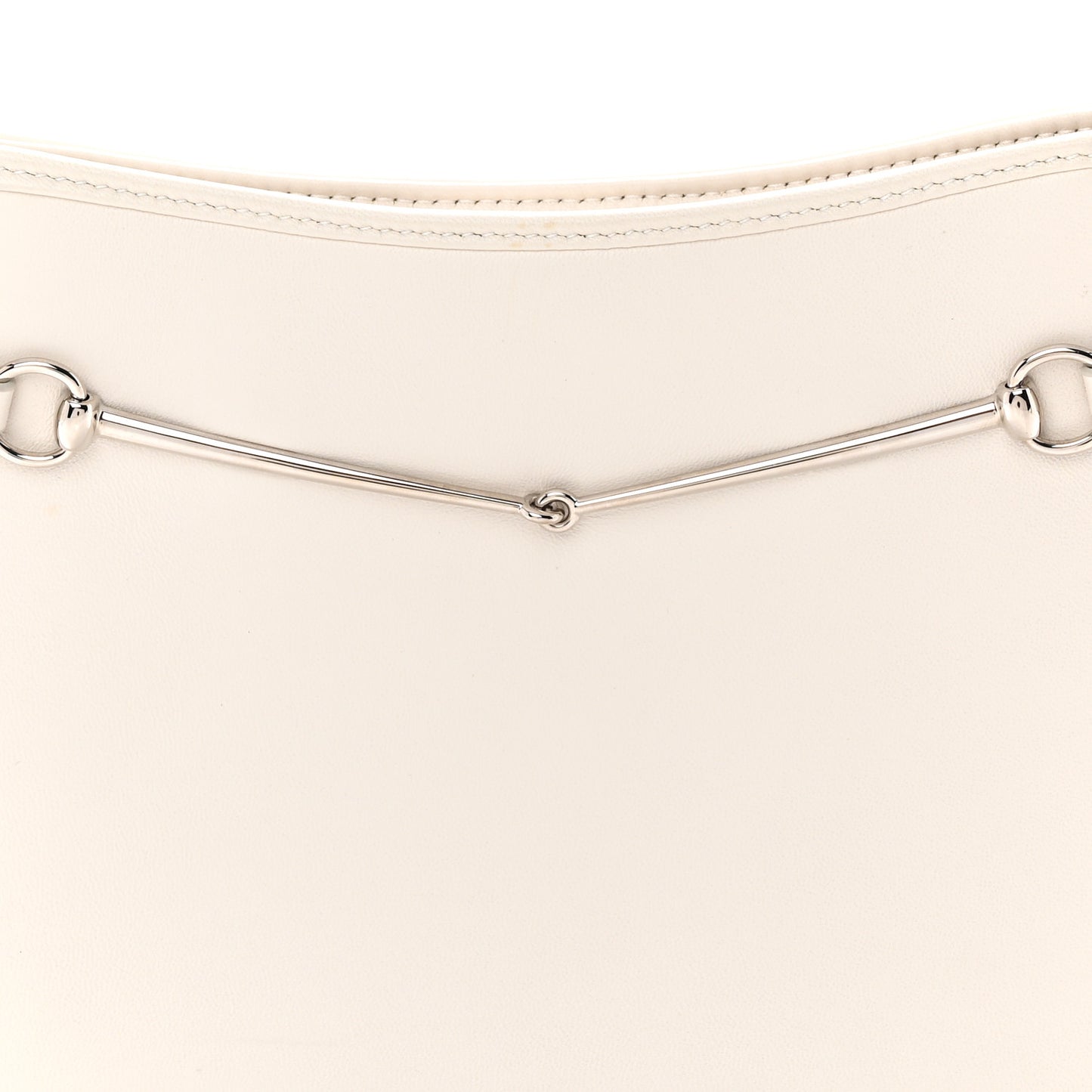 Calfskin Horsebit Slim Shoulder Bag White