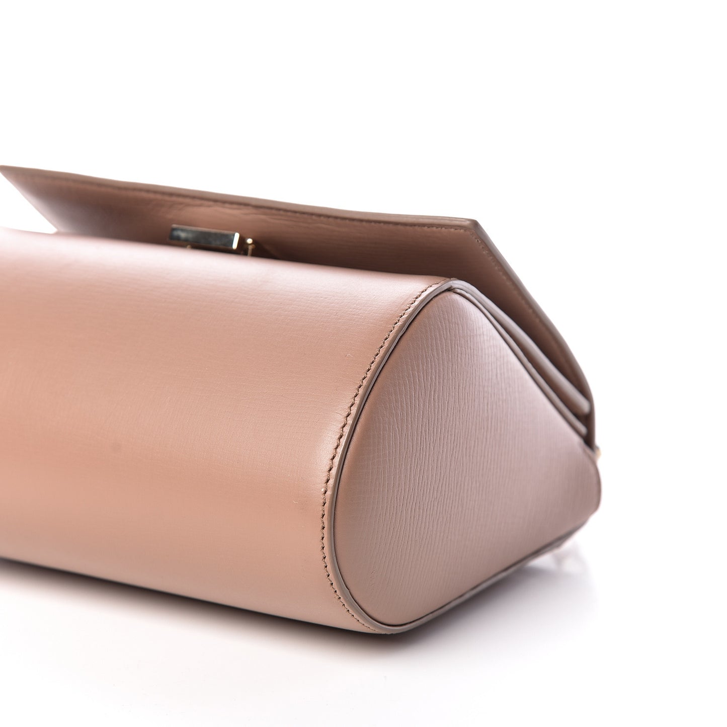 Textured Calfskin Mini Pandora Box Chain Crossbody Bag Old Pink
