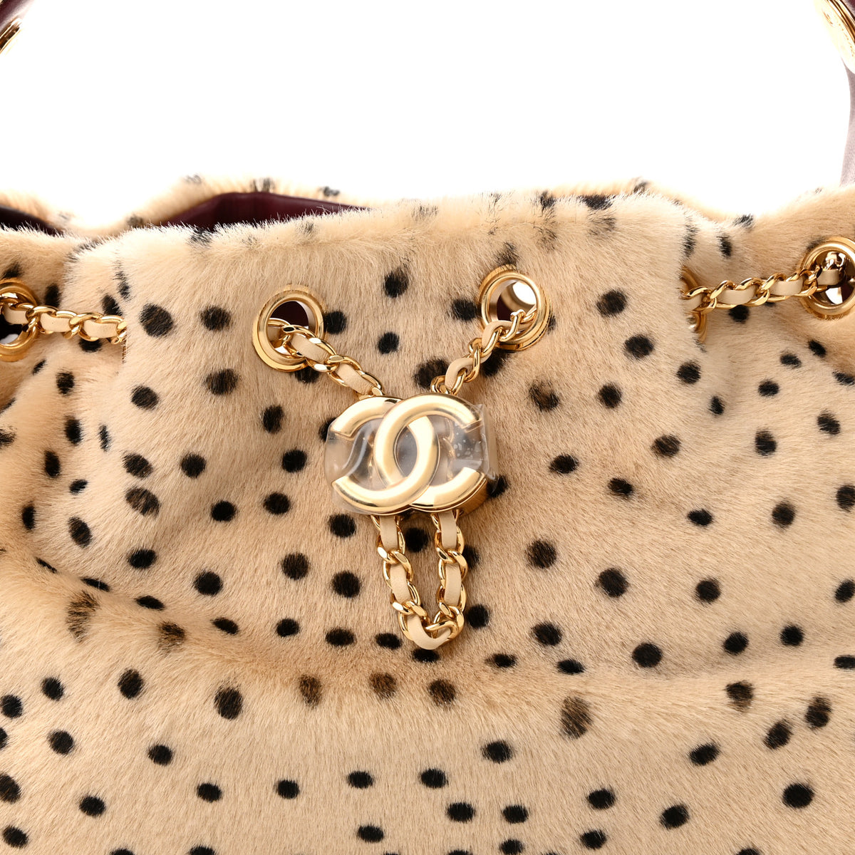Chanel Pony Hair Mini Chanel 25 Handbag Beige Black 16 of 21