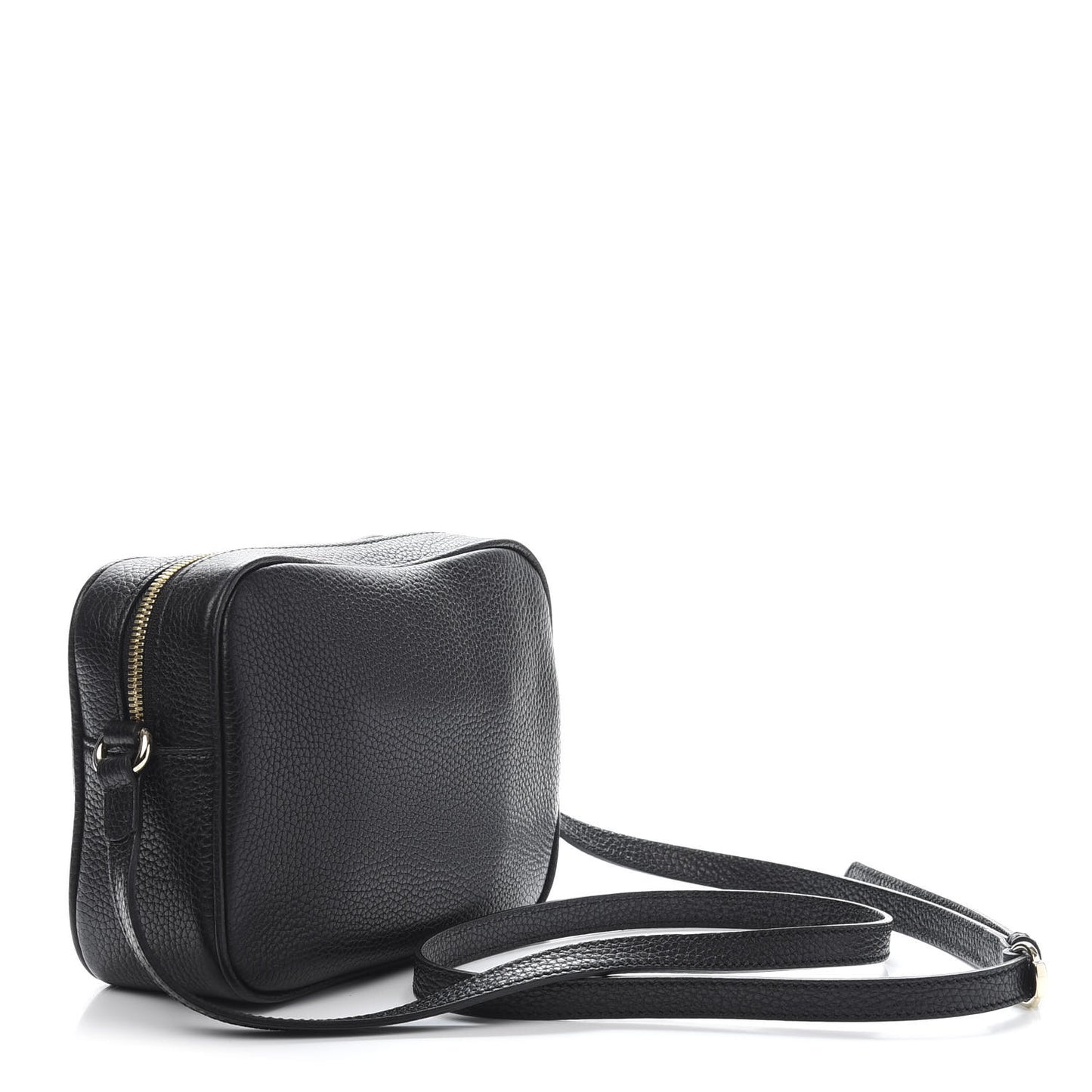 Pebbled Calfskin Small Soho Disco Bag Black