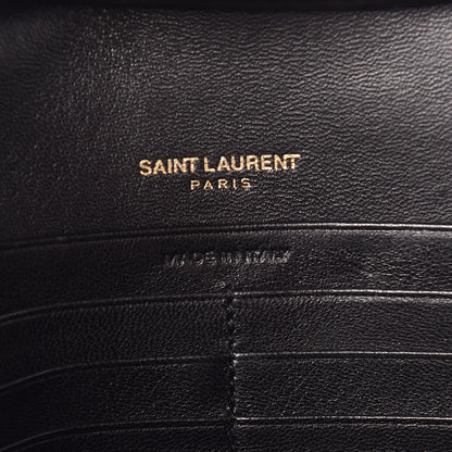 Saint Laurent Lambskin Matelasse Chevron Monogram Sulpice Chain Wallet Black 8 of 9