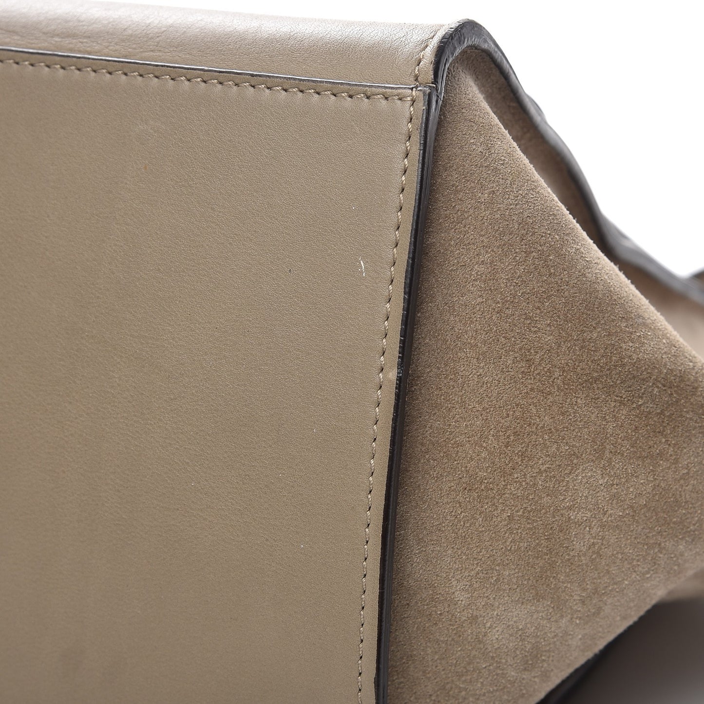 Calfskin Suede Whipsnake Medium Trapeze Taupe