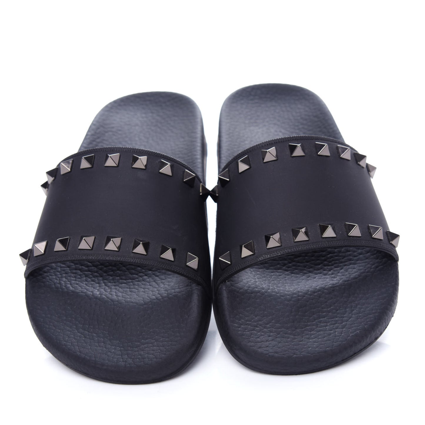 Rubber Rockstud Slide Sandals 38 Black
