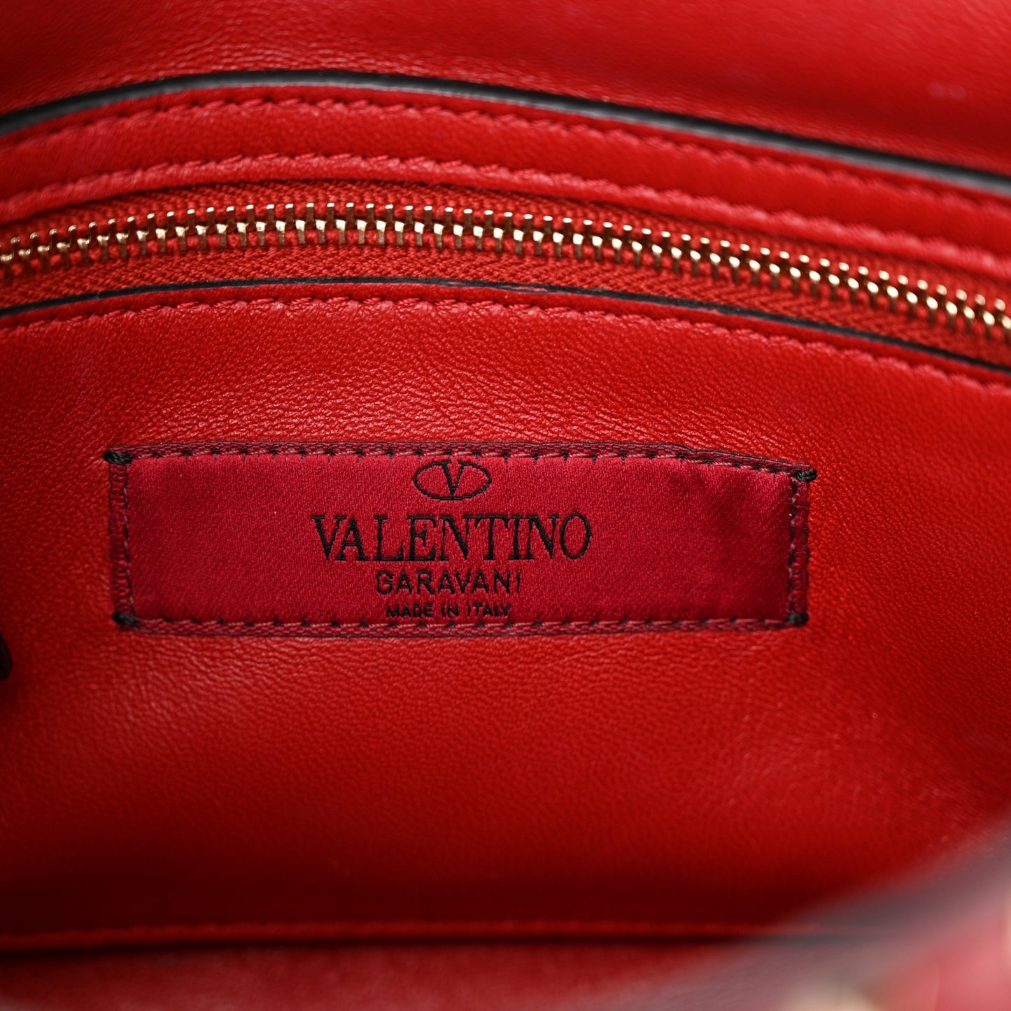 Lambskin Medium Rockstud Spike Shoulder Bag Red