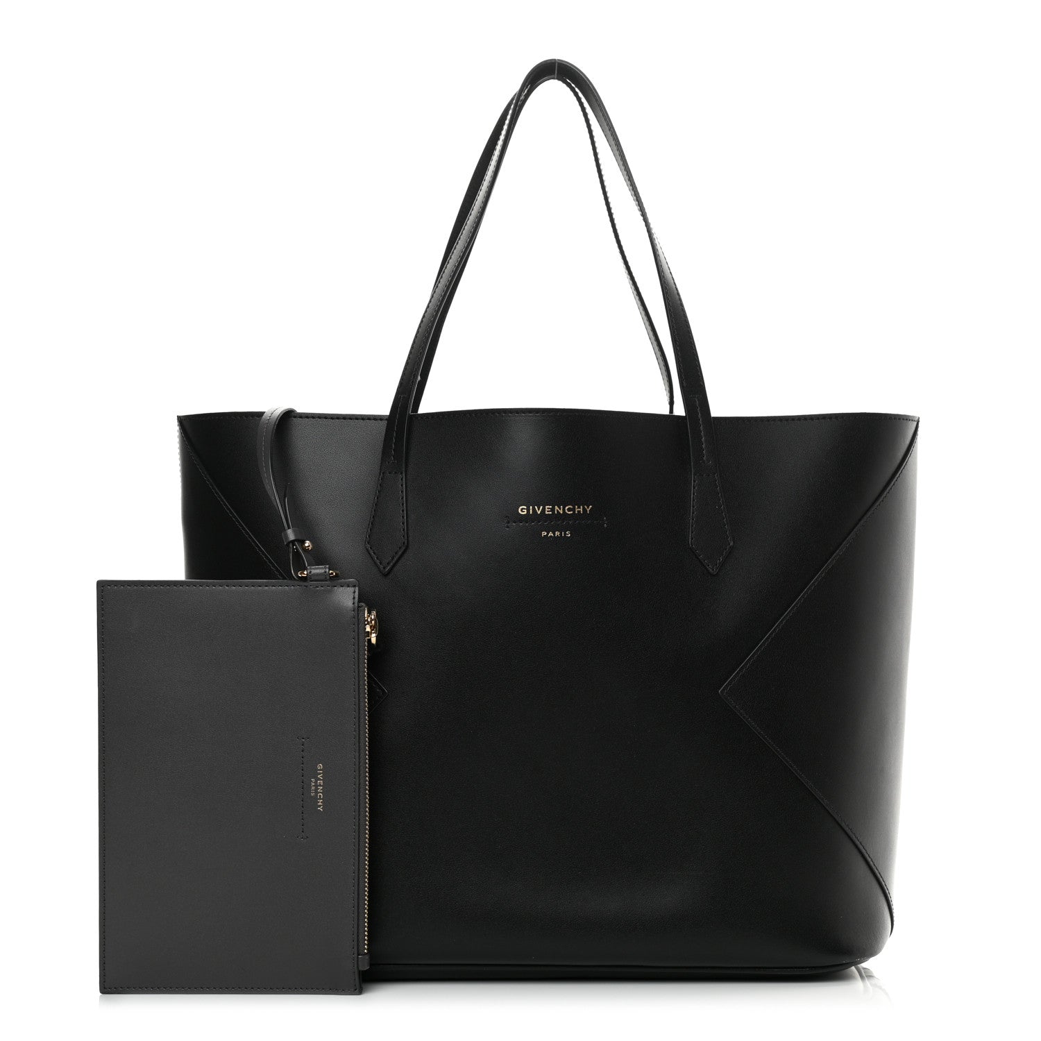 Givenchy Smooth Calfskin Wing Shopper Tote Black White 1 of 12