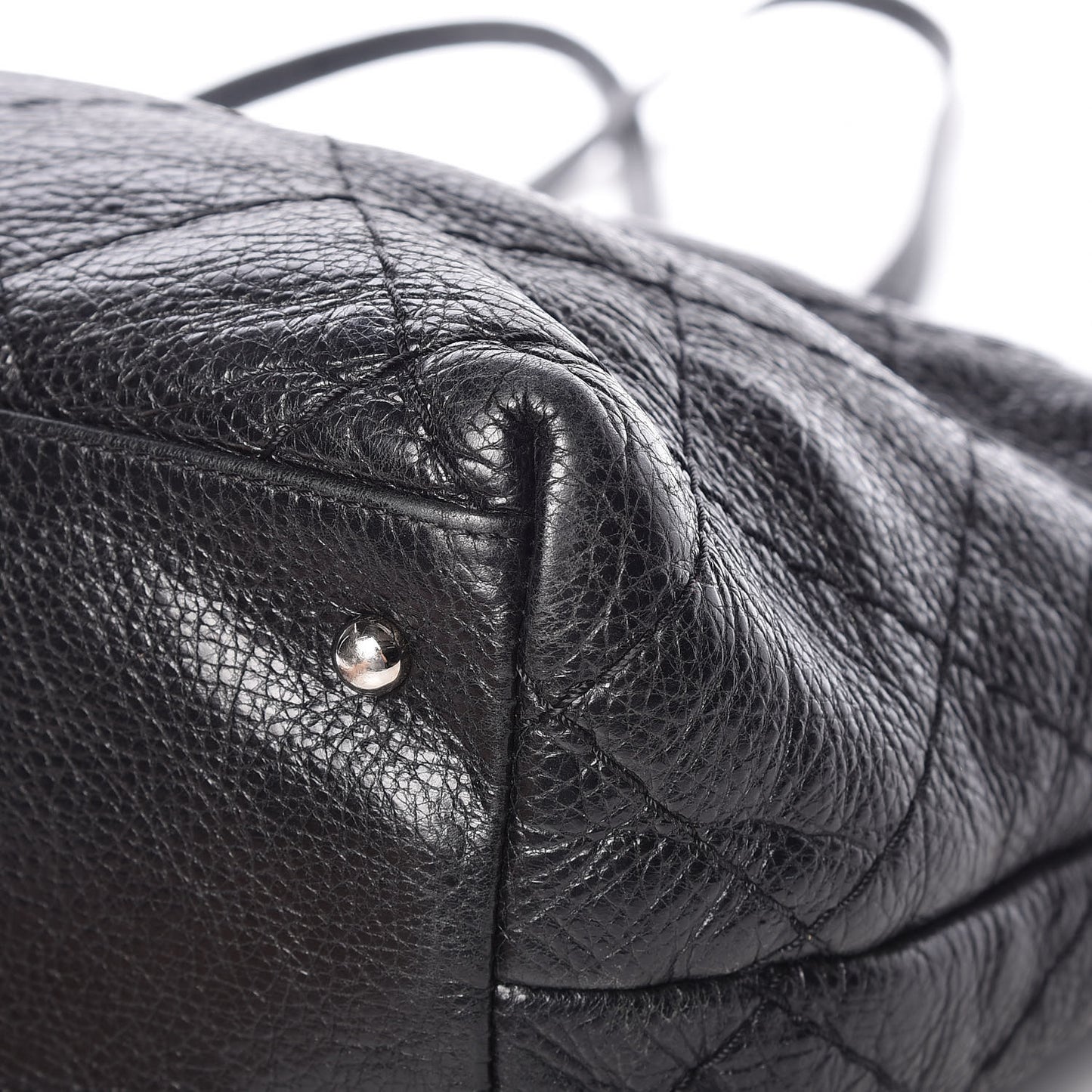 Glazed Calfskin Large On The Road Tote Black