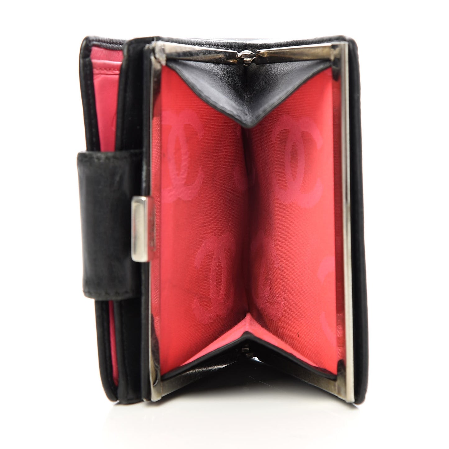 Calfskin Quilted Cambon Bi-Fold Wallet Black