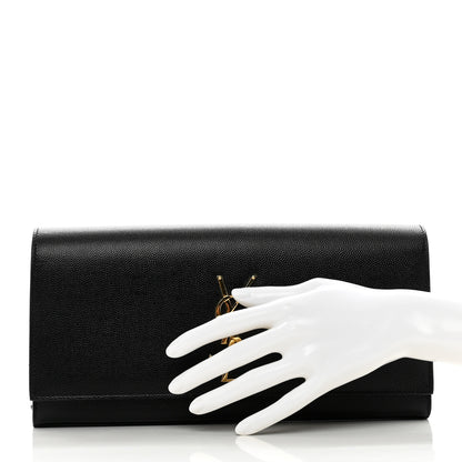 Saint Laurent Grain De Poudre Monogram Cassandre Clutch Black 2 of 9