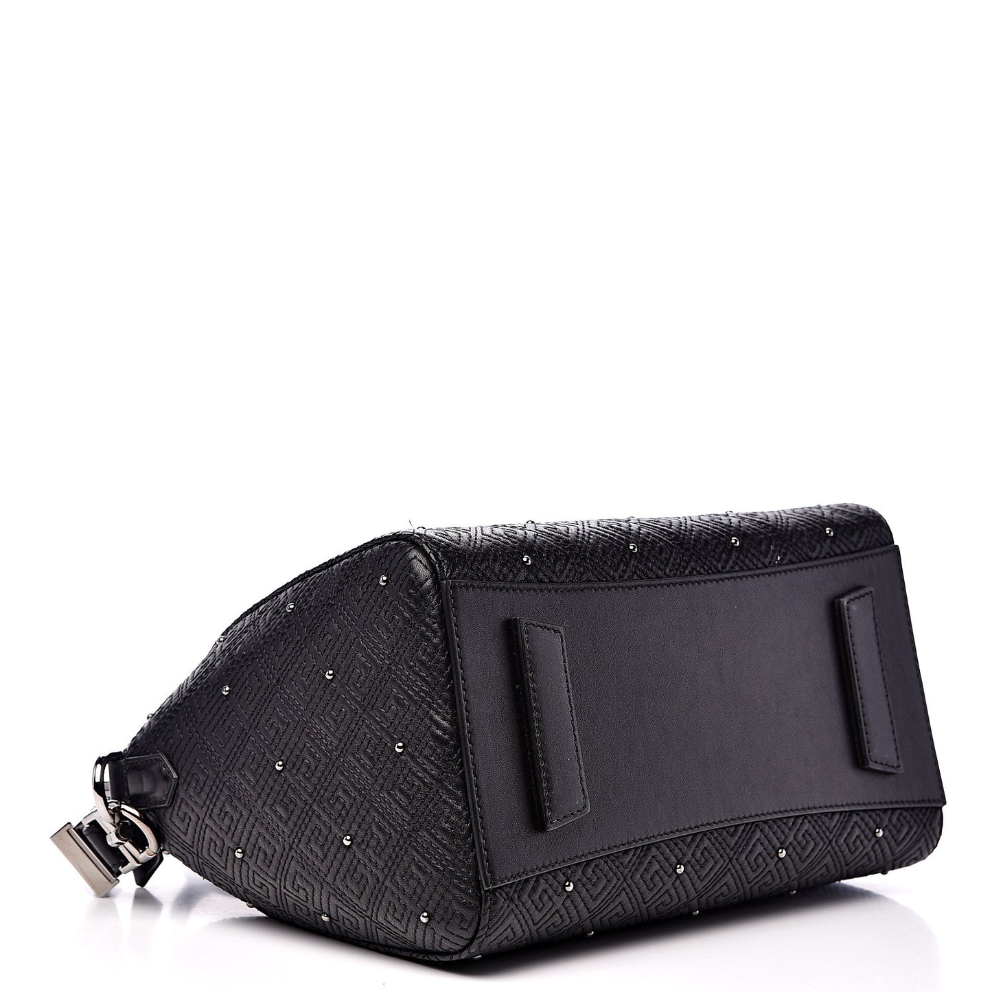 Lambskin Logo Embossed Small Studded Antigona Black