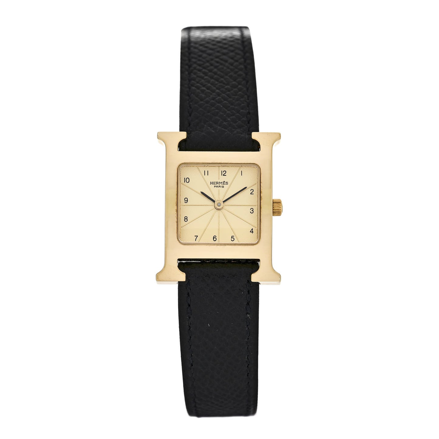 Stainless Steel Epsom 21mm Heure H Hour Quartz Watch Noir