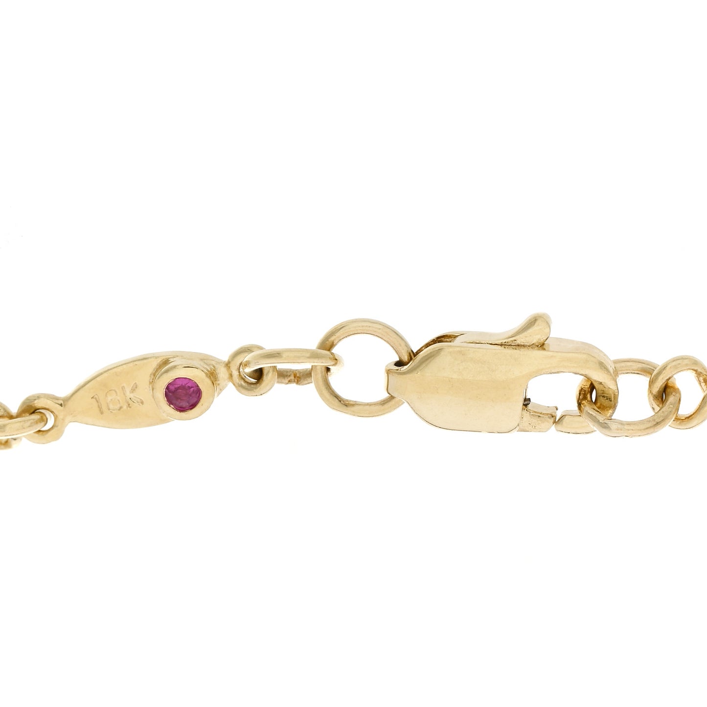 18K Yellow White Gold Diamond DogBone Chain Station Bracelet