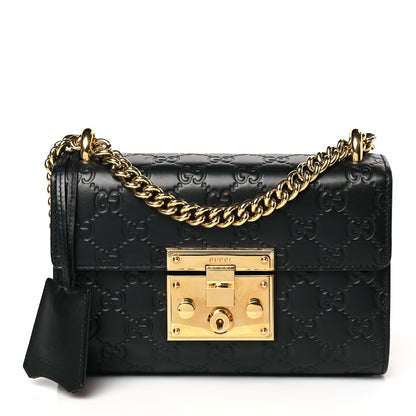 Gucci Guccissima Small Padlock Shoulder Bag Black 1 of 9