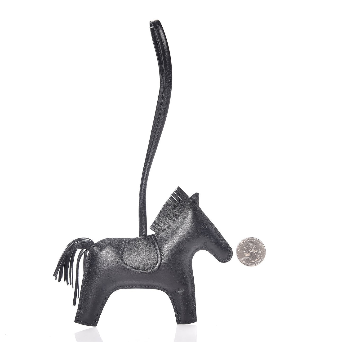 Milo Lambskin Grigri Rodeo Horse Bag Charm MM So Black