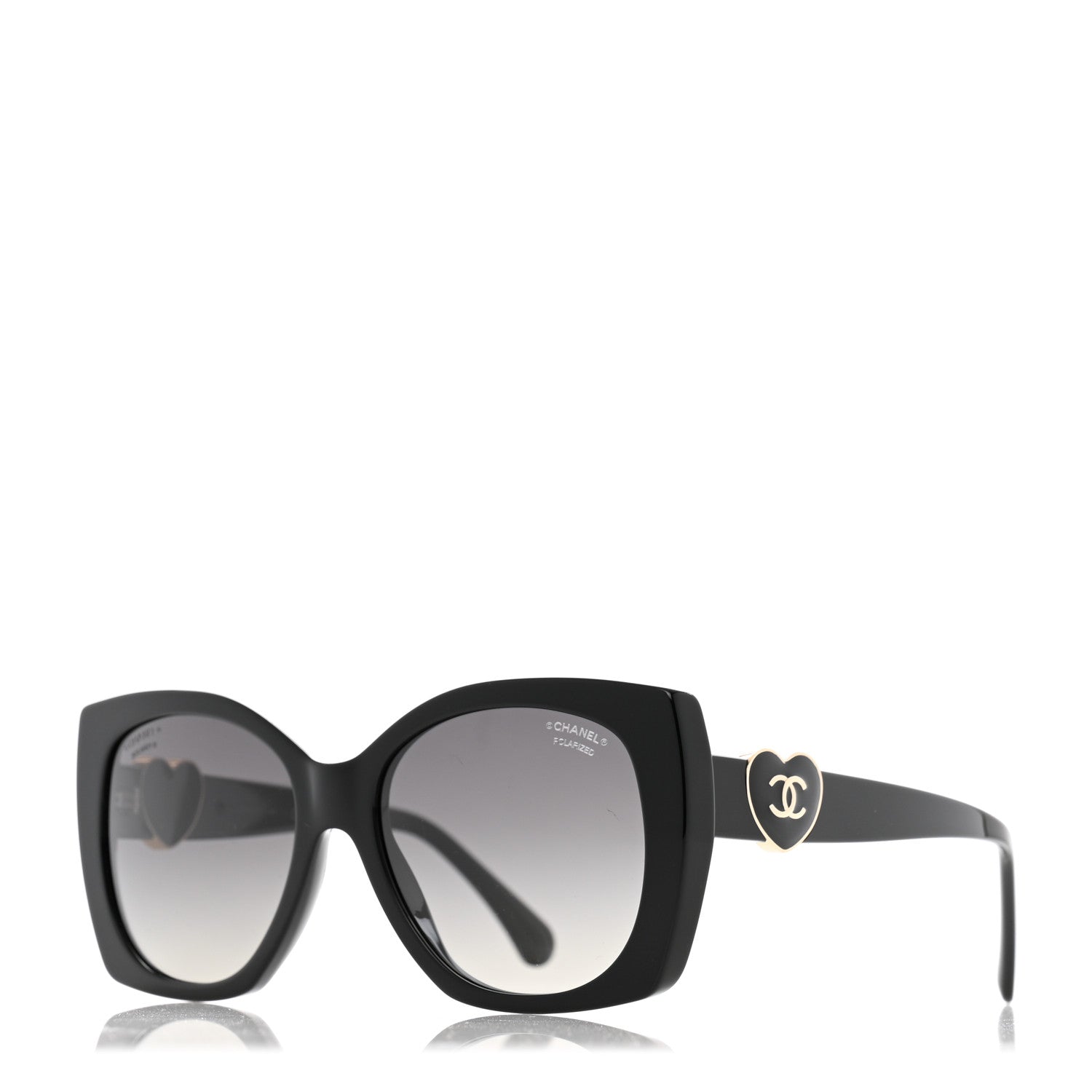 Chanel Acetate Square CC Heart Sunglasses 5519 Black 1 of 9